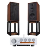 Wharfedale Linton Heritage Speakers with Stands + QUAD 3 Stereo Integrated Amplifier