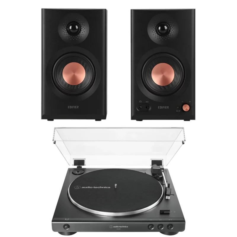 Audio-Technica AT-LP60X Turntable + Edifier MR3 Speakers